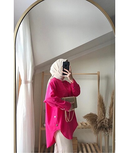 Zara Fuşya oversize gömlek