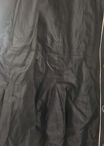 Kadın Siyah Pilili Uzun Trench Coat