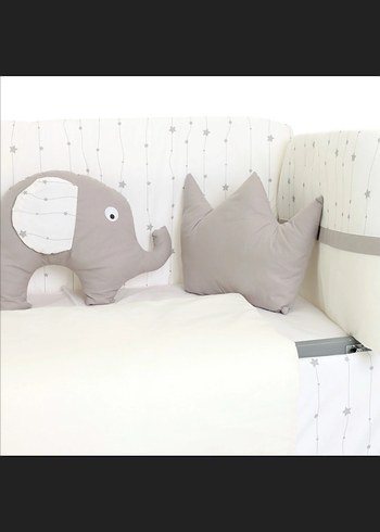 Gri Nakışlı Pamuk Bebek Uyku Seti - Görsel 3