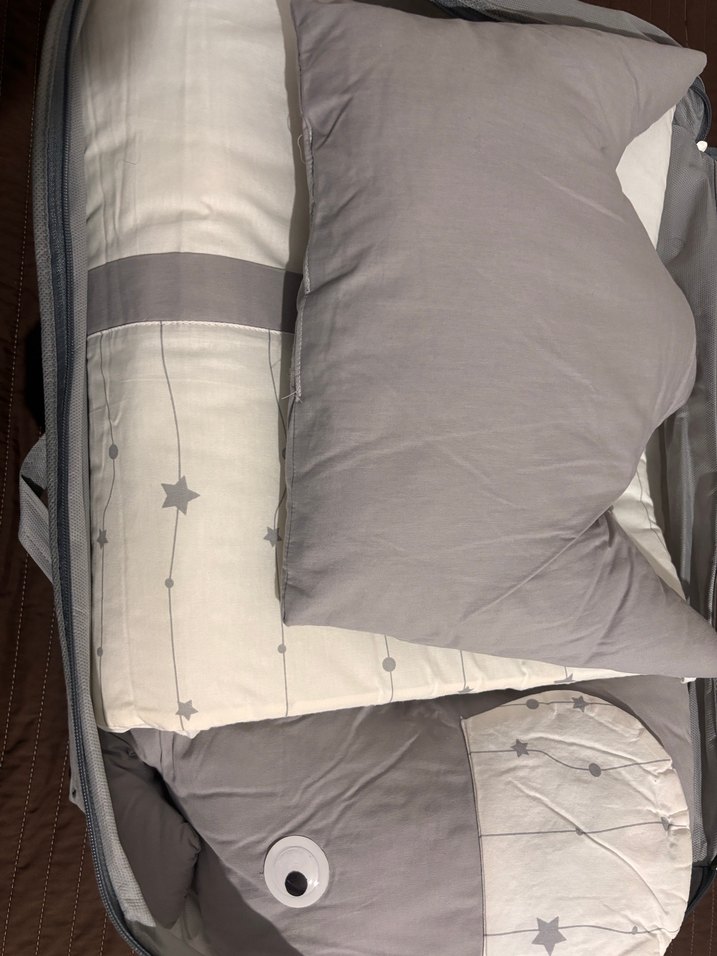 Gri Nakışlı Pamuk Bebek Uyku Seti - Görsel 4