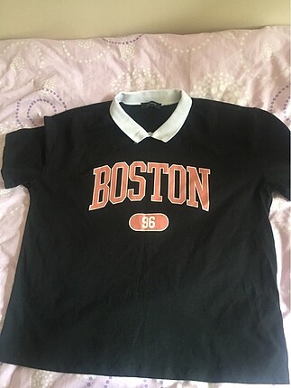 boston baskılı tshirt