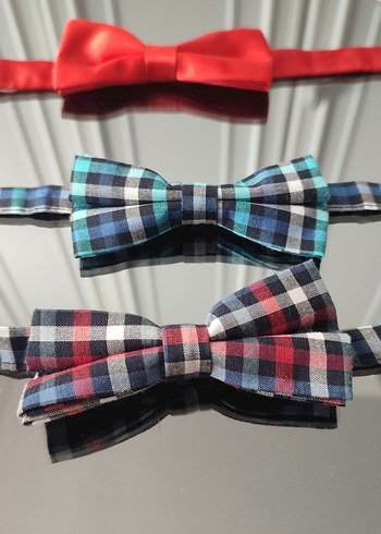 Çocuk için Renkli Ekose Papyon Seti - Görsel 6