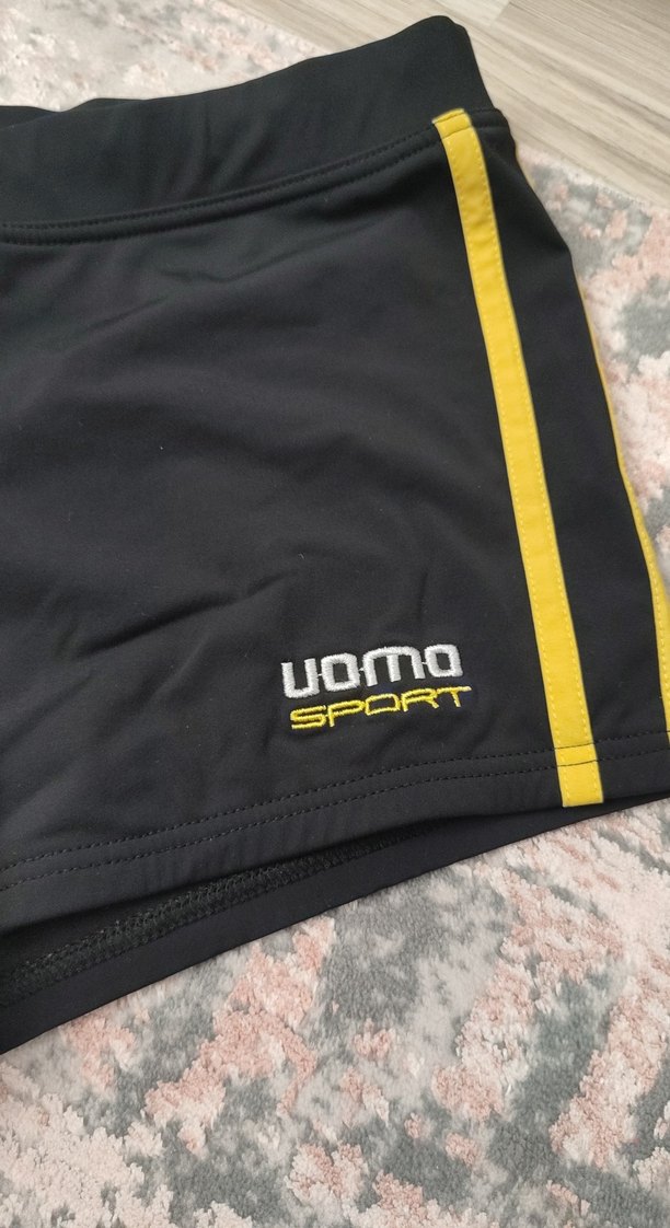 Kom marka Sarı Şeritli Siyah Erkek mayo S beden - Görsel 2