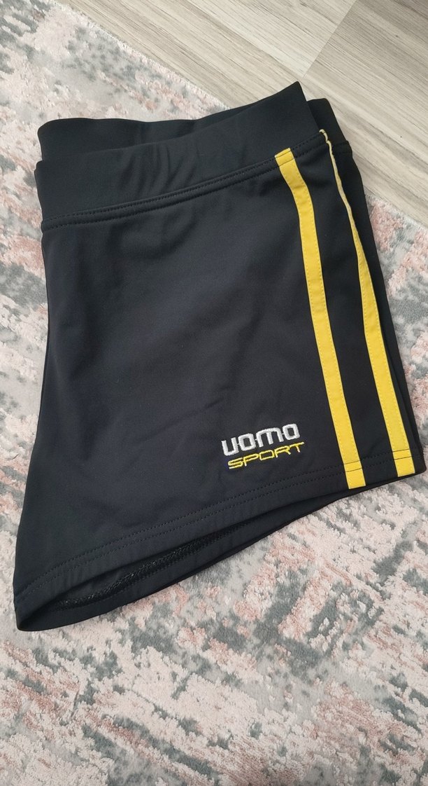 Kom marka Sarı Şeritli Siyah Erkek mayo S beden - Görsel 5