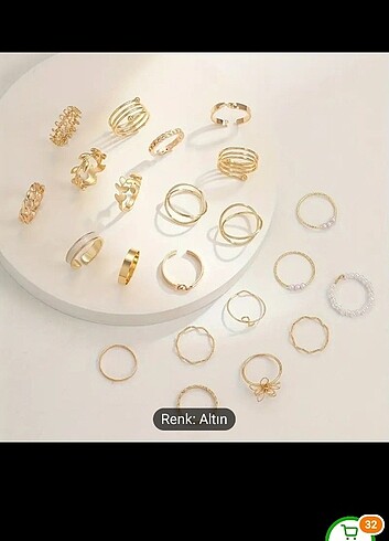 Accessorize Tasarım modern şık yüzük seti