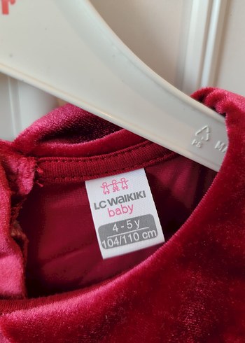 LC Waikiki LCW Kolsuz Bordo Kız Çocuk Elbise 4-5 yaş