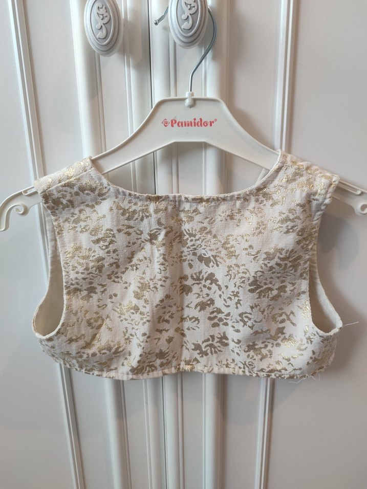 Kız Çocuk Krem Yaldızlı Kolsuz Bolero 4 yaş - Görsel 2