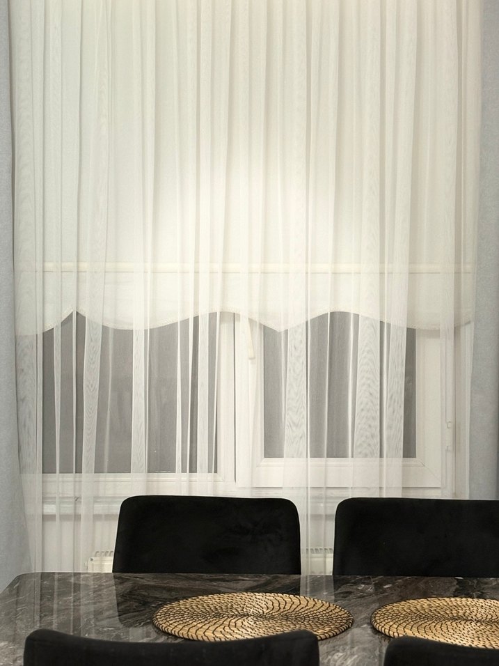 Beyaz Düz Tül Perde - Görsel 5