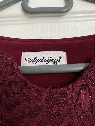 52 Beden bordo Renk Elbise