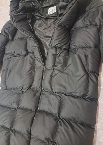 Siyah Uzun Kadın oversize Mont - Görsel 3