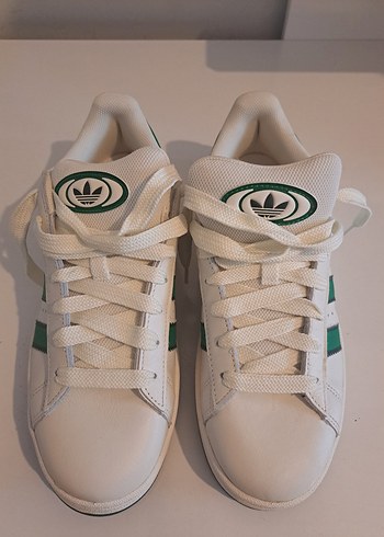 Beyaz Yeşil Şeritli Bağcıklı erkek Spor Ayakkabı - Görsel 2