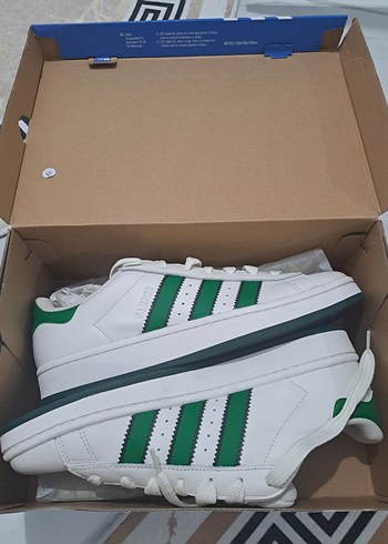 Beyaz Yeşil Şeritli Bağcıklı erkek Spor Ayakkabı - Görsel 3