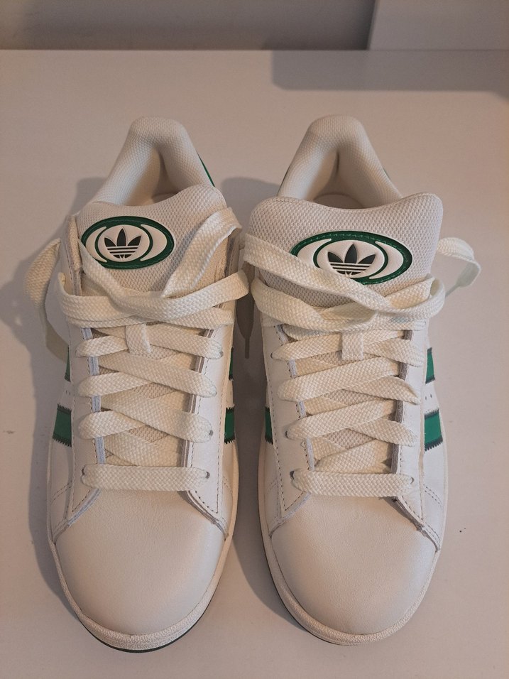 Beyaz Yeşil Şeritli Bağcıklı erkek Spor Ayakkabı - Görsel 2