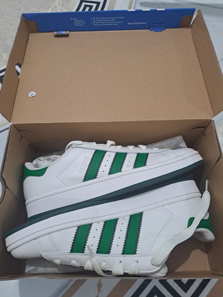 Beyaz Yeşil Şeritli Bağcıklı erkek Spor Ayakkabı - Görsel 3