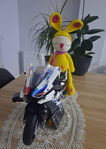 Renkli Sarı Örgü Tavşan Bebek - Görsel 2