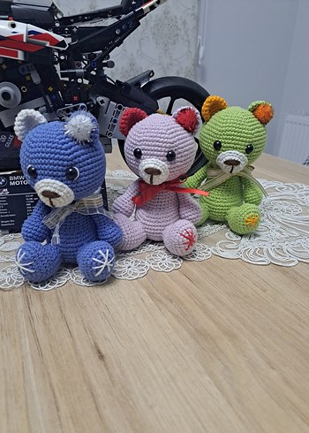 Renkli El Örgüsü  Ayıcıklar 3lü - Görsel 2