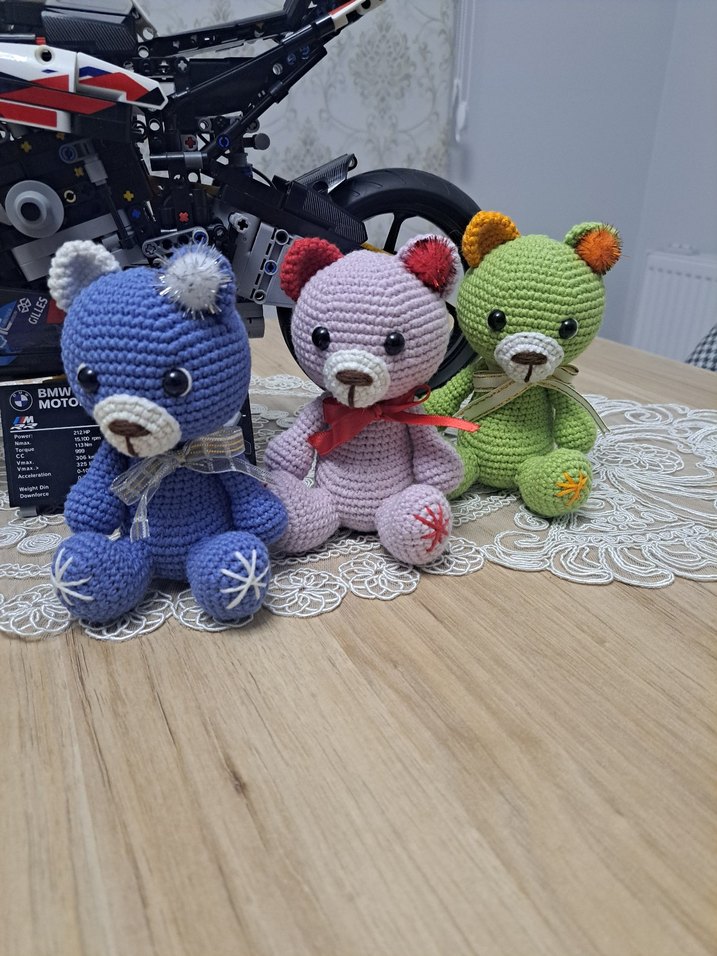 Renkli El Örgüsü  Ayıcıklar 3lü - Görsel 2