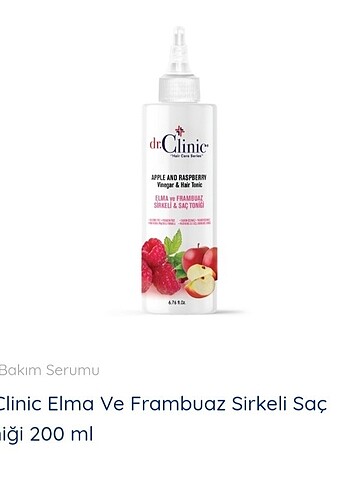 Dr.Clinic Elma Ve Frambuaz Sirkeli Saç Toniği 200 ml - Görsel 2