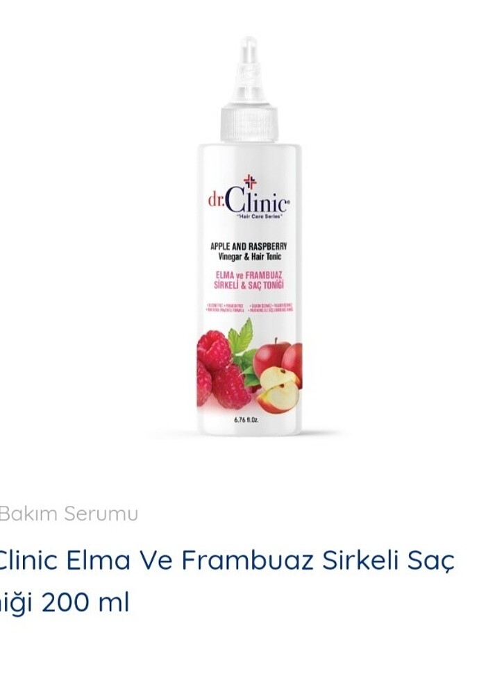 Dr.Clinic Elma Ve Frambuaz Sirkeli Saç Toniği 200 ml - Görsel 2