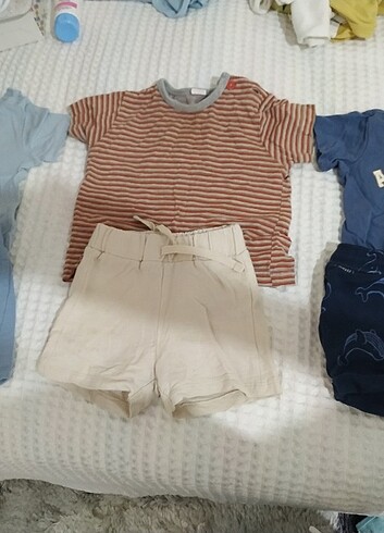 6 Ay Beden mavi Renk Bebek takım