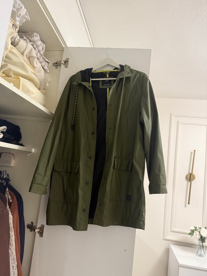 Haki  Yağmurluk Kemerli - Görsel 2