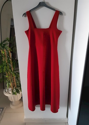 Kırmızı Midi Elbise - Görsel 2