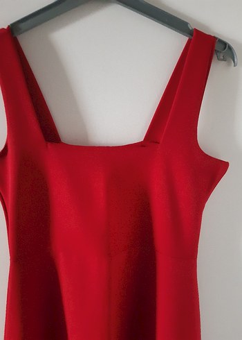 Kırmızı Midi Elbise - Görsel 3