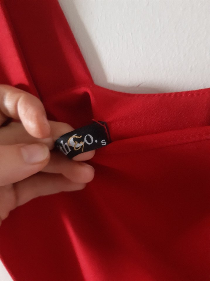 Kırmızı Midi Elbise - Görsel 4