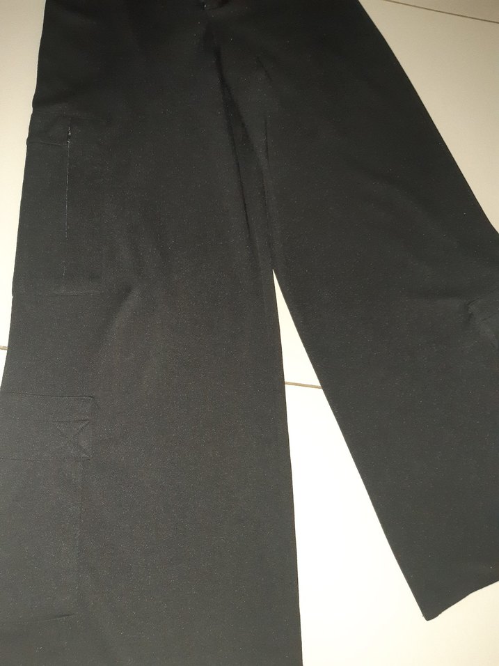 Siyah Kadın Kumaş Pantolon Rahat Kesim - Görsel 4