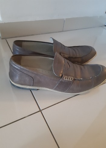 Diğer Gri Deri Erkek Loafer