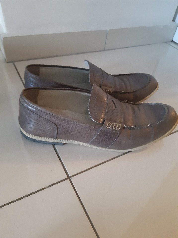 Gri Deri Erkek Loafer - Görsel 2