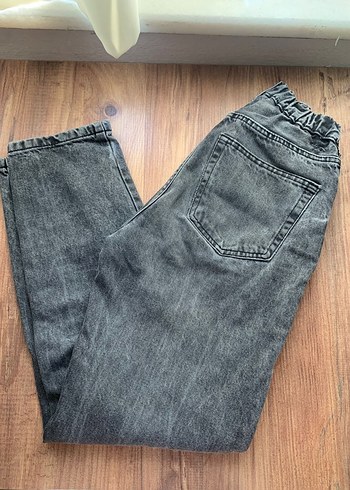 Pull and Bear Gri Düğmeli Kadın Denim Jean