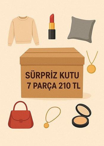 7 Parça Sürpriz Kutu Sadece 210 TL!