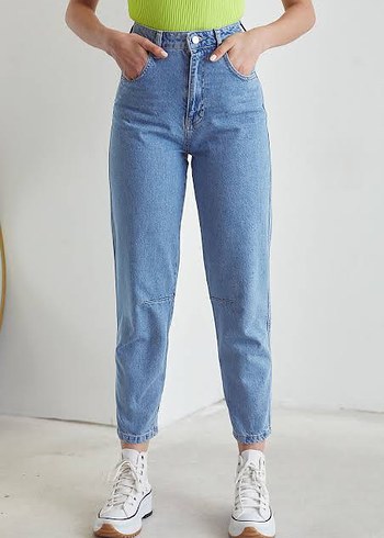 Mavi Midi Boy Kadın Denim Pantolon