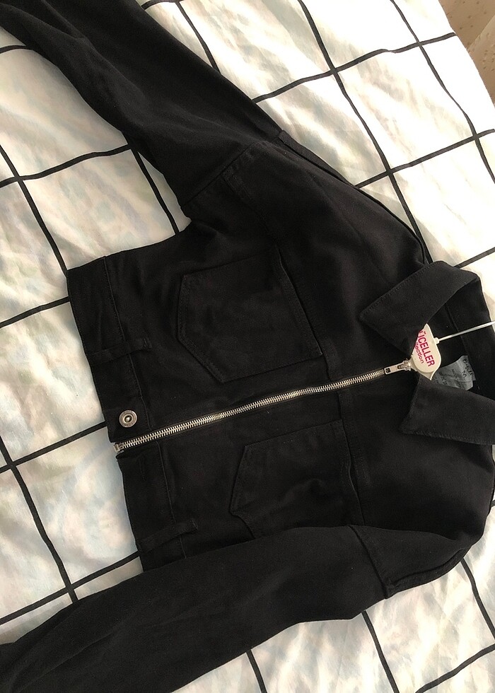 Crop Denim Ceket - Görsel 4