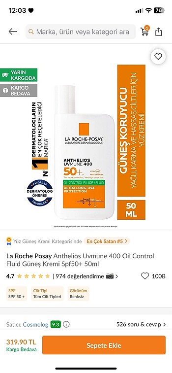 la roche posay güneş kremi