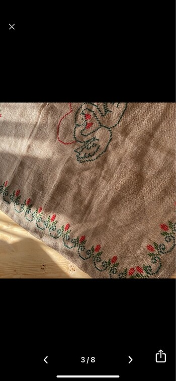 Beden Keten runner 90 cm kare örtü elişi