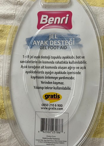 Benri Jel Ayak Desteği 1 Çift Tekrar Kullanılabilir - Görsel 4