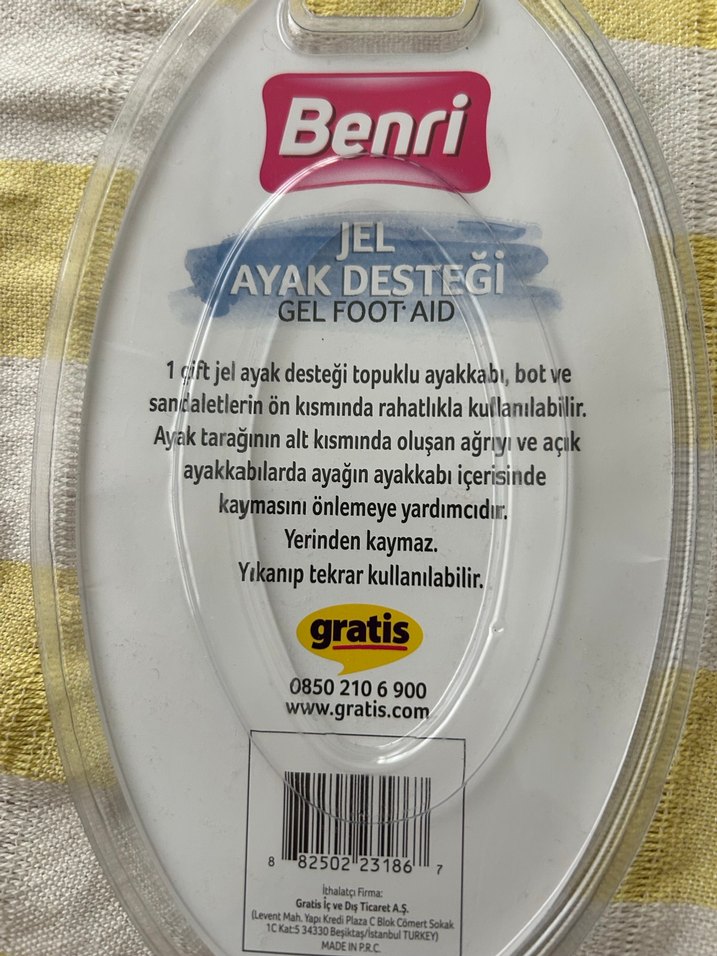 Benri Jel Ayak Desteği 1 Çift Tekrar Kullanılabilir - Görsel 4