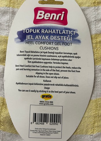 Benri Topuk Rahatlatıcı Jel Ayak Desteği 1 Çift - Görsel 3