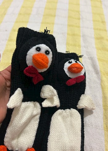 Mudo şekilli penguenli çorap - Görsel 7