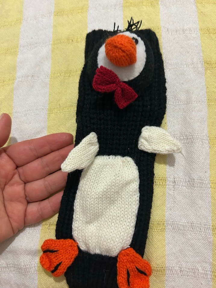 Mudo şekilli penguenli çorap - Görsel 4