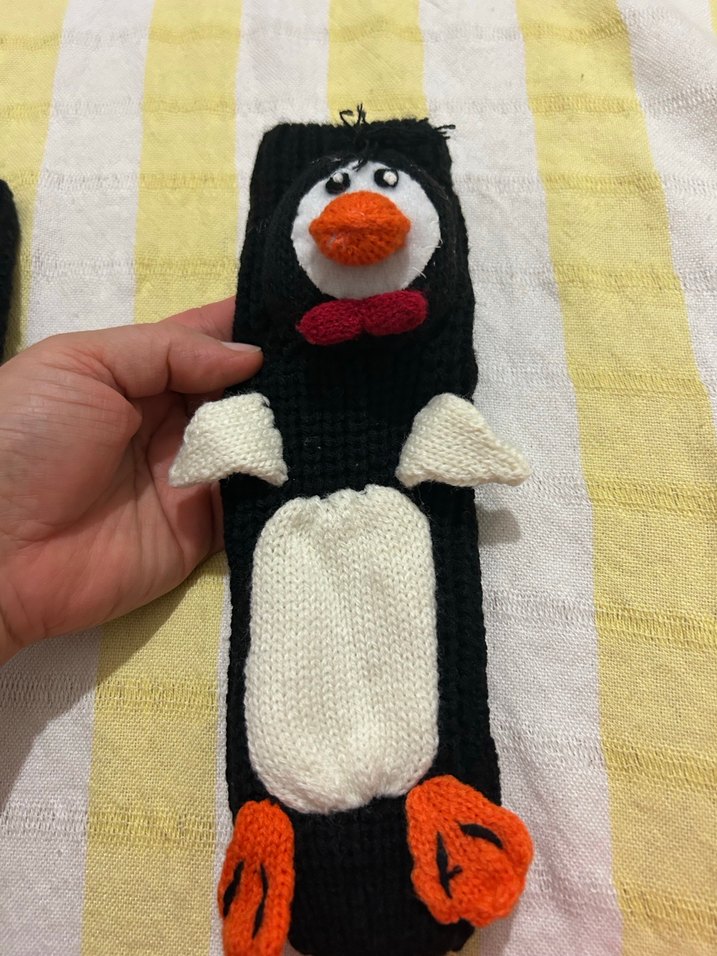 Mudo şekilli penguenli çorap - Görsel 3