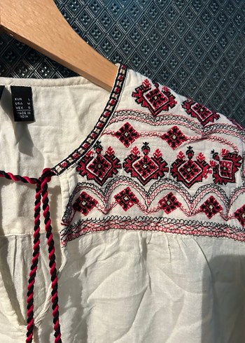 Mango Nakışlı Püsküllü Bohem Uzun Kollu Bluz - Görsel 5