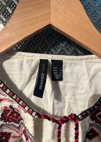 Mango Nakışlı Püsküllü Bohem Uzun Kollu Bluz - Görsel 4