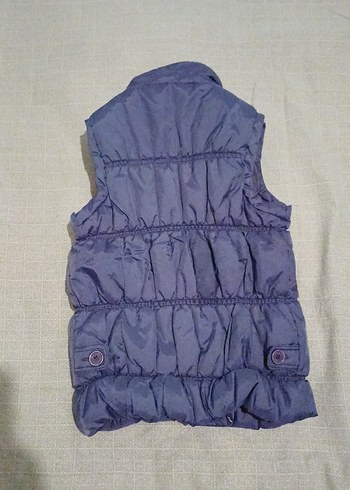 Kız Çocuk Mor Düğmeli Yelek - Görsel 5