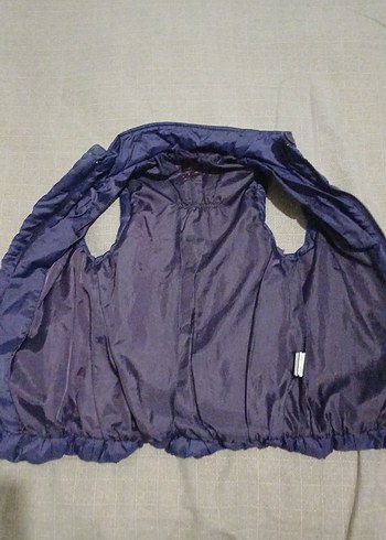 Kız Çocuk Mor Düğmeli Yelek - Görsel 2