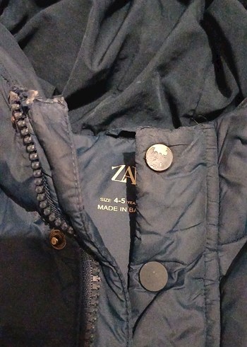 Zara Erkek Çocuk Maviz,hem fermuar hem düğmeli Kapüşonlu Mont. - Görsel 6