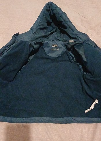 Zara Erkek Çocuk Maviz,hem fermuar hem düğmeli Kapüşonlu Mont. - Görsel 2