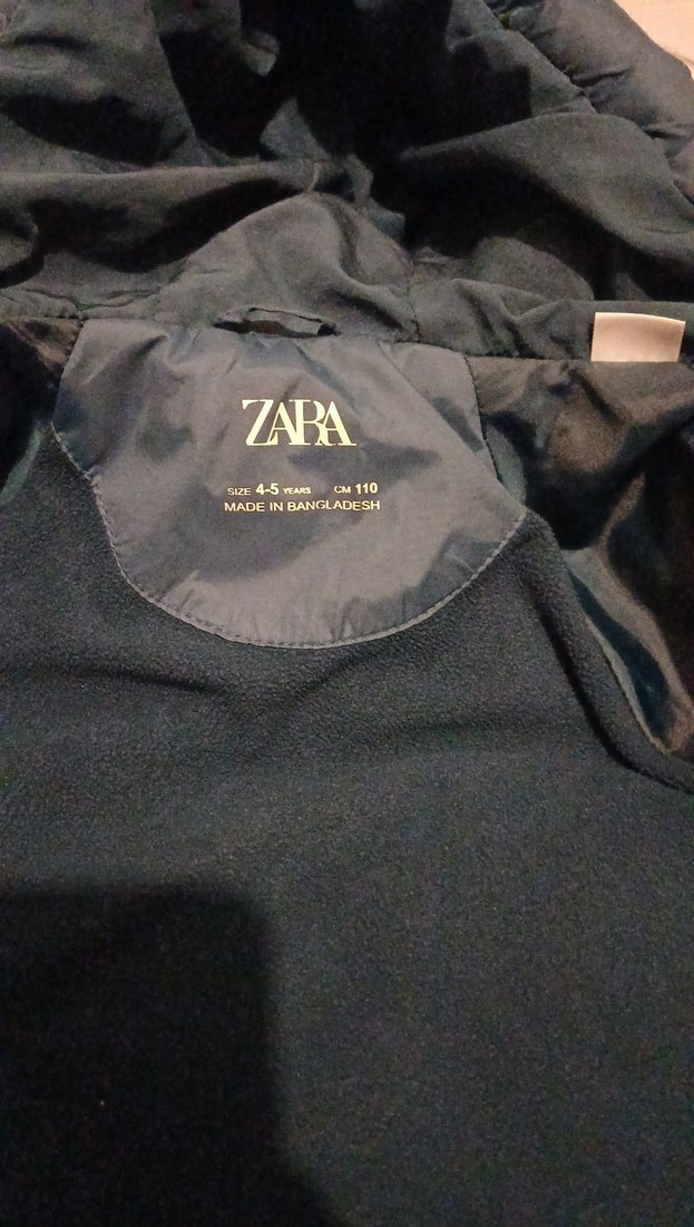 Zara Erkek Çocuk Maviz,hem fermuar hem düğmeli Kapüşonlu Mont. - Görsel 3